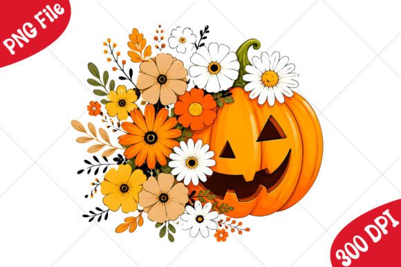 Download Floral Jack O Lantern Pumpkin PNG - Jack o lantern Collection