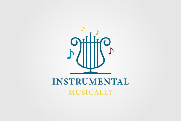 Download Musical Harp Instrumental Logo Vector - Premium Resources