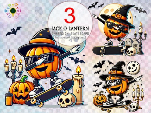 Download Jack O Lantern Dabbing on Skateboard PNG - Jack o lantern Collection